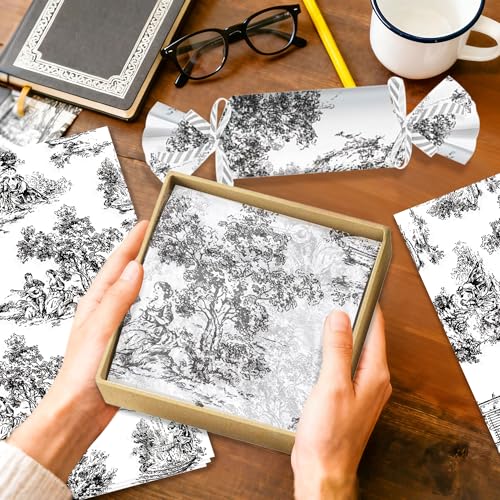 JeVenis 50 Blatt Vintage Kraftpapier zum Verpacken von Geschenken Retro Blumen Geschenktüten aus Seidenpapier für Hochzeiten Brautpartys Geburtstagsfeiern DIY Bastelbedarf