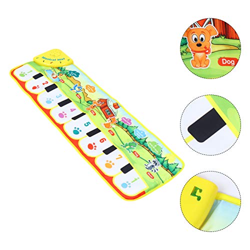 Toyvian Tapete Musical Infantil Brinquedo Tapete de Piano Infantil Teclado Playmat Toque Play Cobert