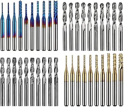 Genmitsu CNC 3018-PRO Router Kit Milling Engraving Machine + 40PCS End Mill CNC Router Bits (2 Flutes, 1/8 Shank)