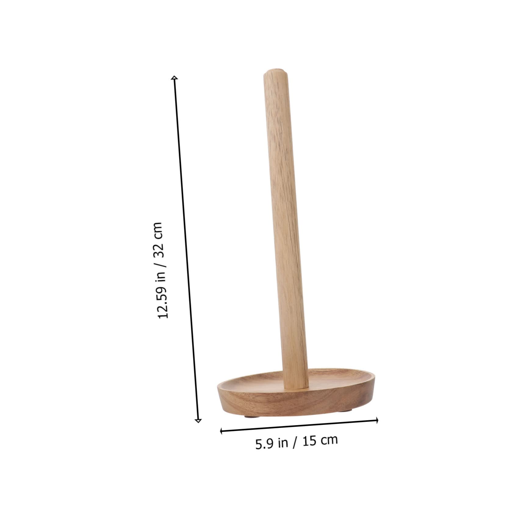WATIIFUFU Solid Wood Toilet Roll Holder Stand, Dark, 32X15CM - Image 4