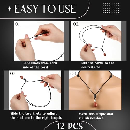 Tondiamo 30 Pcs Rope Necklace for Men Vintage Necklace Cord Rope Adjustable Double Knotted Handmade Craft Men Choker with Metal Ring for Hanging Pendants Cord 14-26 Inches Thick 2 mm3
