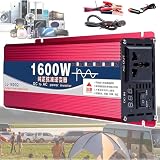 Inversor de Corriente de Onda Sinusoidal Pura 1600W-8000W DC 12V 24V 48V 60V 72V AC 220V 230V Convertidor de Batería de Potencia Multifuncional para el Hogar,RV,Camión (48Vto110V,1600W)