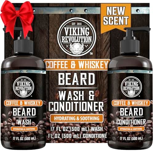 Viking Revolution Coffee Whiskey Beard Wash and Beard Conditioner Set