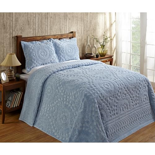 Better Trends 1 Piece Chenille Bedspread Queen Size 100% Cotton Chenille Bedding Lightweight...