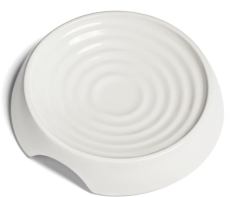 Comedouro lento raso CatGuru para gatos, formato amigável aos bigodes, 142 g