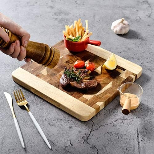 Choing Boardnew Wood Cutting Board with Juice Groove Rectangle End Grain Choing Serving Boards Wooden