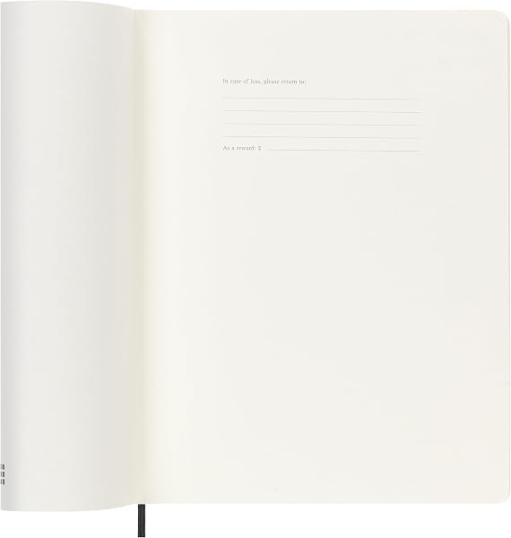 Moleskine Wochenkalender 2026–2027 – 18-Monats-Kalender mit Notizbereich, Softcover und Gummibandverschluss, Farbe Schwarz, XL-Format 19 x 25 cm - 2