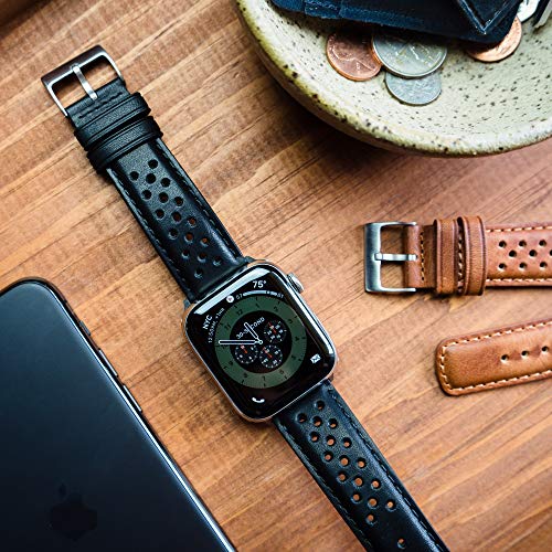 Image of BARTON WATCH BANDS - Horween Leather Watch Bands Compatible with Apple Watch Models - 1, 2, 3, 4, 5, 6, 7, 8, 9, 10, SE, Ultra & Ultra 2