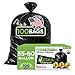 Trash Bags 55-60 Gallon, Large Black Garbage Bags, 100/Case, 1.2 Mil Strength, 38"W x 58"H.