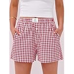 ANRABESS Boxer Shorts for Women Gingham Pajama 2025 Summer Casual Lounge Sleep Plaid Shorts Y2K Beach Bottoms - Image 2