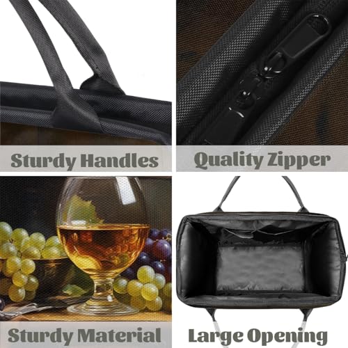 Overnight Weekender Bag for Women Men Oil Painting Table Grape Waterproof Carry On Travel Duffel Bags with Zipper Lightweight Sports Gym Bag Luggage Workout Handle Bags for Traveling Yoga Camping4
