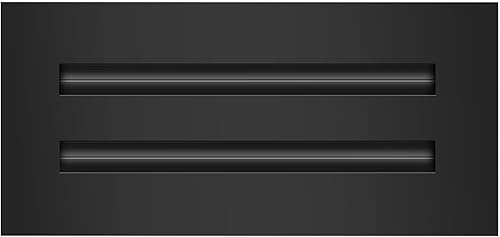BUILDMART - Cubierta de ventilación de CA moderna de 10x4 - Ventilación decorativa de aluminio negro - Difusor de ranura lineal estándar - Rejilla