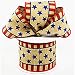 Patriotic Stars & Stripes Canvas Wired Edge Ribbon - 10 Yards (2.5")