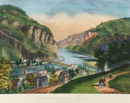 Toile décor art mural classique de Harpers Ferry avec finition peinture abstraite haut de gamme