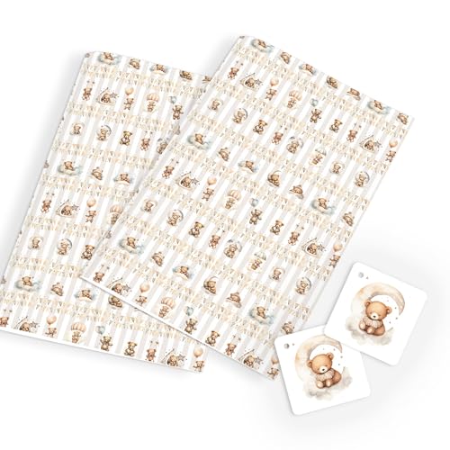 LINA OFFICINE GRAFICHE KREATIVES GESCHENKPAPIER HASELNUSSBÄR MOND BIGL. PAKETSIEGEL 2 STÜCK JEDER ART