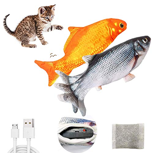 INNAPER 2 Pack Electric Floppy Fish Cat Toy 11