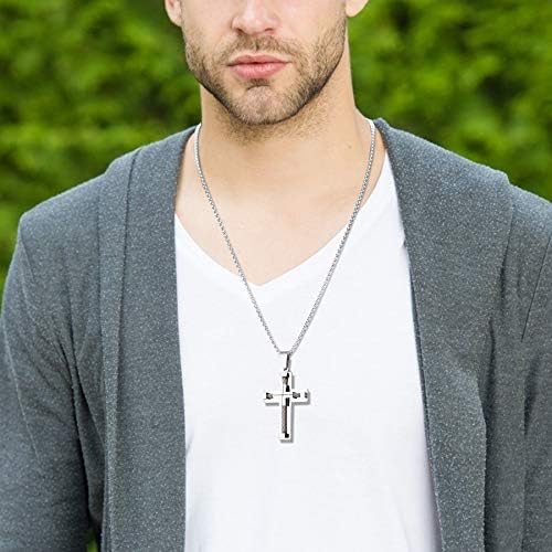 YL Men's Cross Necklace Stainless Steel 