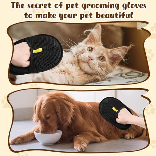 Lonnalee Fellmagnet Handschuhe Doppelseitig für Hunde & Katzen, Fellhandschuhe Fingerlos Katze, Wiederverwendbare Fell Magnet Handschuhe Für Haustiere, Kleidung, Sofa