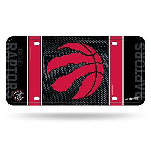 Rico Industries NBA Metal License Plate Tag, Toronto Raptors , 6 x 11.5-inches