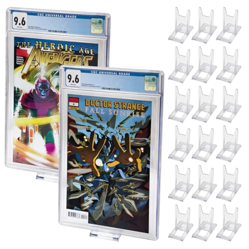 Monciysn 18pcs Comic Book Display Stand, Clear Acrylic Comic Book Shelf Holder for Graded Collections