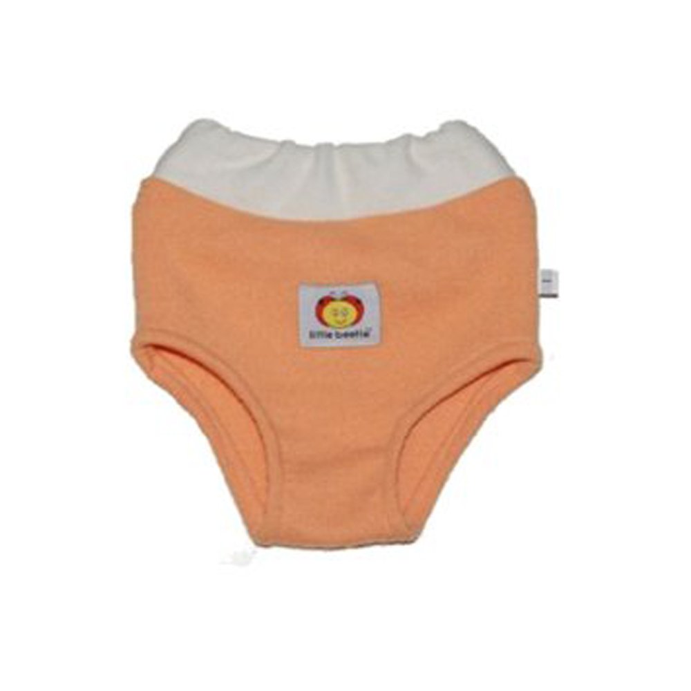 Little Beetle Organic Wool HIGH RISE Underwear - Size 1 Natural (Undyed) / Jitterbug Red Waist