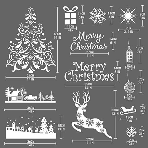 DERAYEE クリスマスステッカー 静電気シール 40x70cm 49pcs
