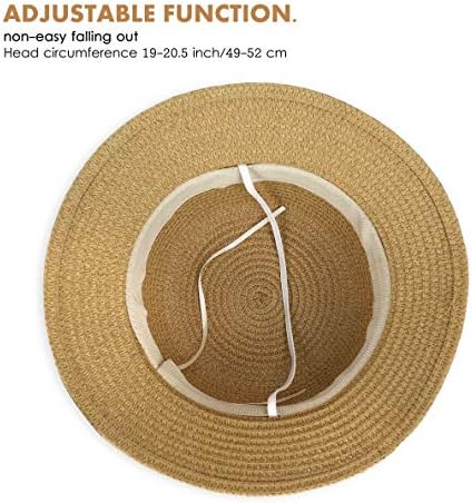 FT-SHOP Girls Sun Hat Summer Beach Straw Hats and Mini Cute Purse Sets with Flowers Decoation for Holiday Outdoor Activities