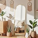 Simple Deluxe Arched Mirror Full Length, 59"x16", Body Wall Mirror with Shatter-Proof Glass, Gold Aluminum Frame, Floor-Standing, Wall-Mounted, Leaning - Image 2