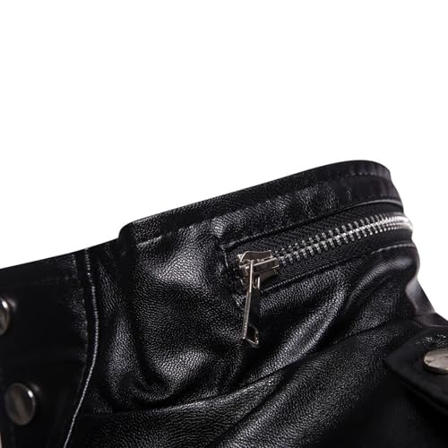Chaqueta bomber de cuero sintético para hombre miniatura 2