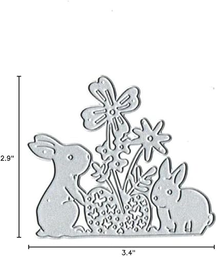 Troqueles de metal de conejitos de Pascua, conejitos de Pascua, conejitos de Pascua, plantillas cortadas, tarjetas de álbumes de recortes, troqueles