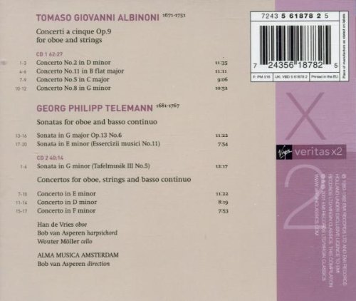 Vista 2 de Albinoni Telemann - Concertos and Sonatas for oboe Han de Vries Alma Musica Amsterdam Bob van Asperen