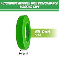 Vista 3 de LAUCO DINOGREN - Cinta adhesiva de alto rendimiento para pintura de automóvil, resistente al calor y al agua, verde multiusos (0.75 pulgadas