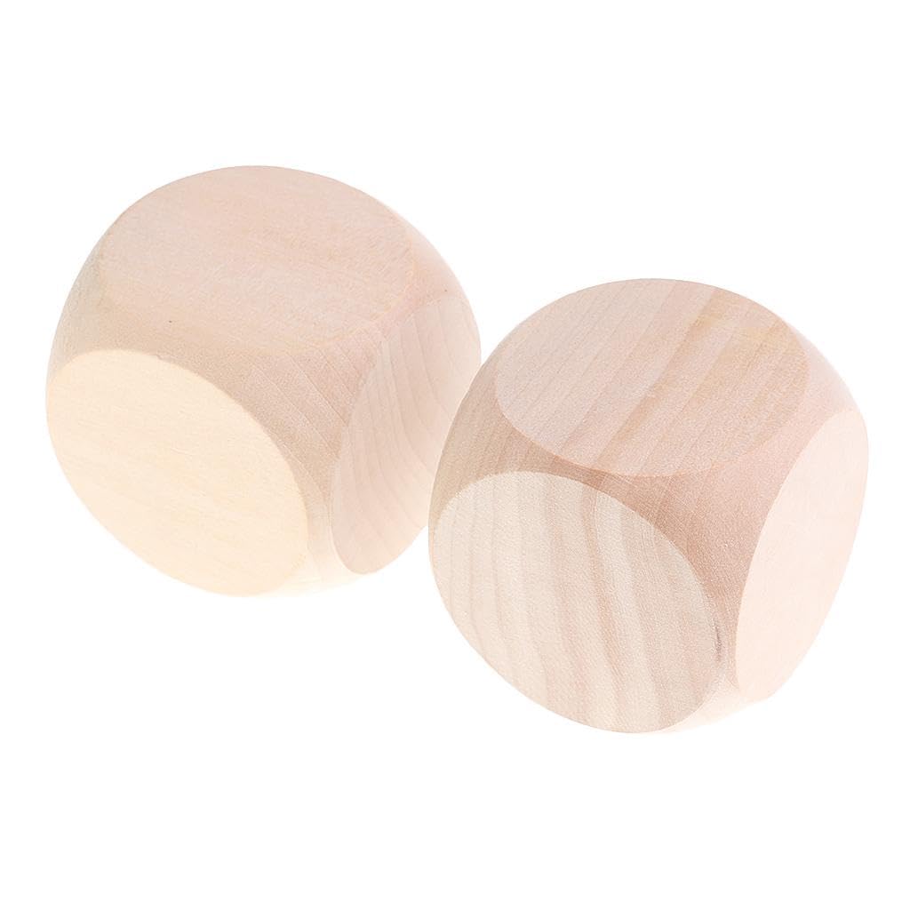 Dadi Vuoti in Legno D6 3 cm per DIY Decorazione, 5 Pezzi, 60mm
