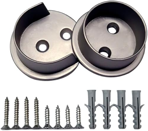 Miniatura 46 de QCAA Juego de enchufes de barra de armario de metal sólido resistente, 1-3/8 '', bronce aceitado, 1 par, fabricado en Taiwán