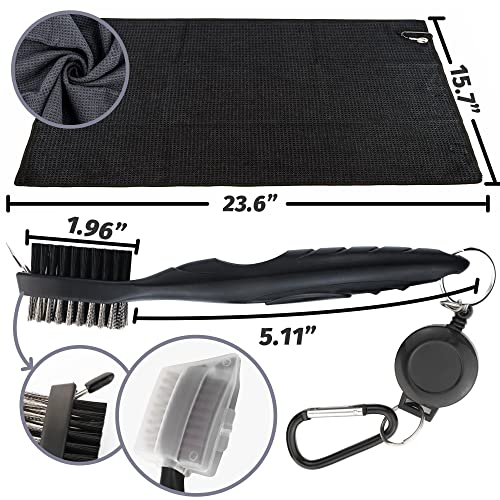 Kit de acessórios de golfe, kit de limpeza de taco de golfe - toalha de golfe padrão waffle de micro