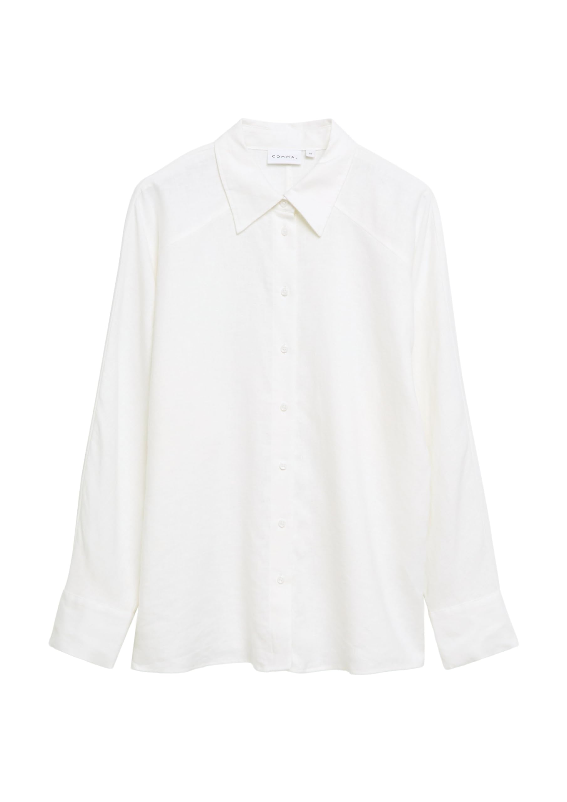 Comma Damen Bluse aus Leinenmix – Relaxed Fit, Fledermausärmel, durchgeknöpft