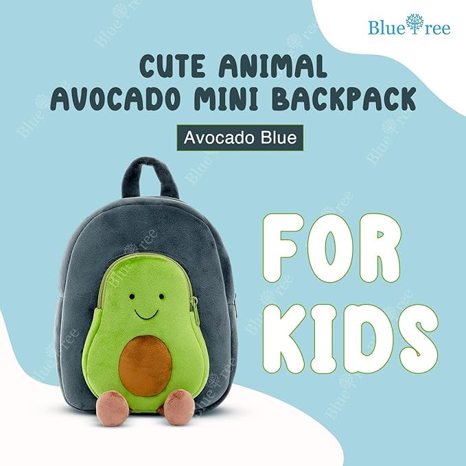 Image of blue tree Cute Kids Backpack Toddler Bag Plush Animal Cartoon Mini Travel Bag for Baby Girl Boy 1-6 Years, Ideal for Gifting for Kids