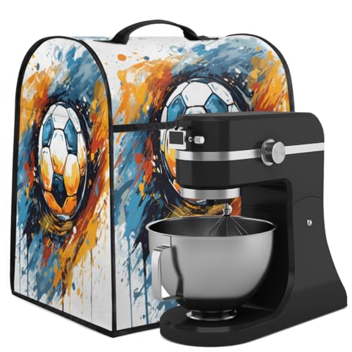Coffee Maker Cover Watercolor Graffiti Soccer Kitchen Appliance Covers Small Appliance Covers Blender Cover Juicer Cover Dust Covers for Kitchen Appliances with Top Handle and Pockets,Washable,B537