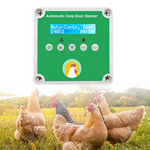 NEYOMID Automatischer Hühnerstall Türöffner,Wasserdichter Automatischer Hühnerstall Türöffner Mit Timer Lichtsensor,LCD…