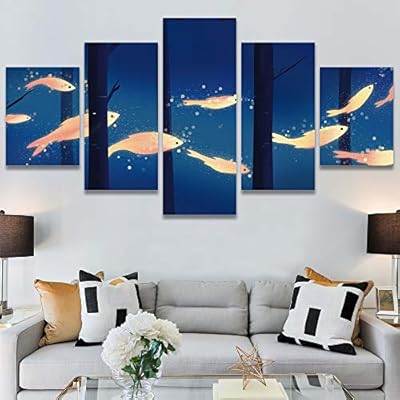 SIGNWIN 5 Panel Canvas Wall Art Modern Art...