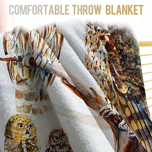 Levens Owl Throw Blanket Gifts For Women Girls, Farmhouse Retro Print Decor For Bedroom Living Room Birthday Christmas, Soft Cozy Home Lightweight Throw Blankets Black 50"X60" #TOP2