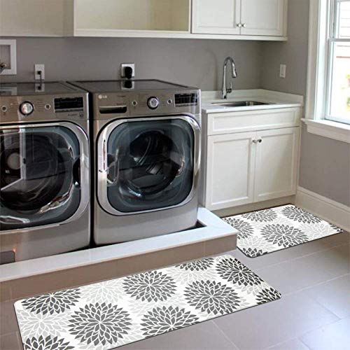 Hebe Anti Fatigue Kitchen Rug Sets 2 Piece Non Skid Kitchen Floor Mats 17"X48"+17"X28" Cushioned Comfort Standing Mat Waterproof Kitchen Runner Mats #TOP6