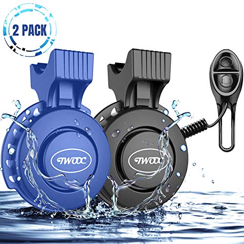 Timbre de bicicleta YinFun, resistente al agua, 2 unidades, mini campanas de bicicleta de dirección, timbre de seguridad, USB recargable para todas las bicicletas para manillares de 22,2 a 31,8 mm
