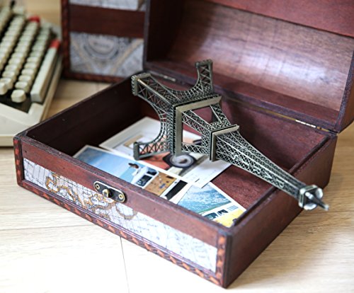 Slpr First Class Style Decorative Storage Boxes With Lids (Set Of 2, Old Map): Travel Inspired Vintage Wooden Chests, Antique-Style Treasure Trunks With Retro Hardware, Old World Memory Box #TOP4