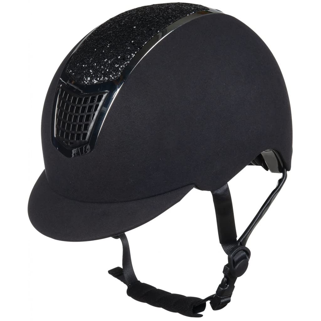 HKM Brillant, Caschi da Equitazione Unisex Adulto, 9171 Nero/Argento, 59-61 cm