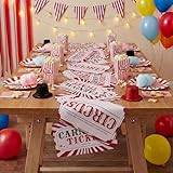 Chumia Carnival Circus Party Decoration 12 x 72 Inch Carnival Ticket Table Runner Circus Polyester Table Runner for Kitchen Dining Home Movie Night Birthday Party Supplies Indoor Outdoor