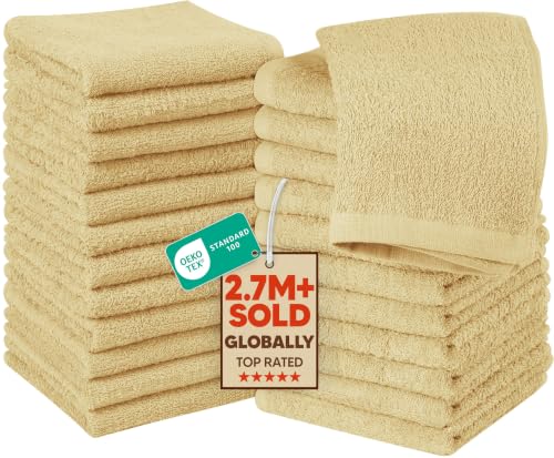 Utopia Towels 24 Seifentücher 30 x 30 cm Waschlappen (Beige) – Ansicht 1