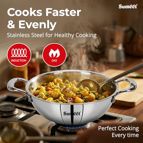 Sumeet Cook Smart Kadhai con Tapa 4 Litros 28 cm miniatura 6