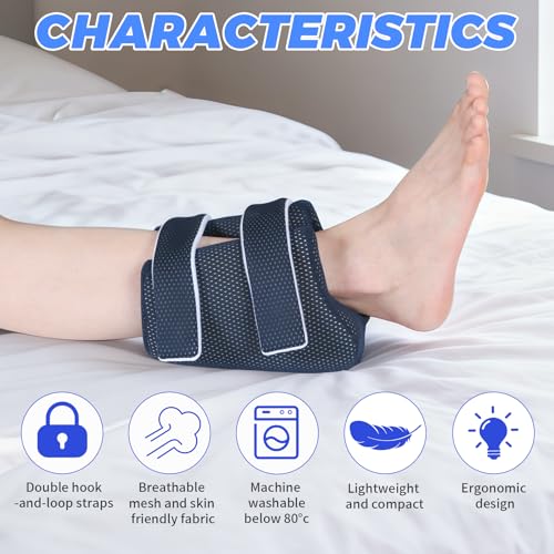 Image of 3D Compact Heel Protectors for Pressure Sores & Bed Sore Relief, Foot Elevation Pillow for Bedridden Patients, Heel Cushion for Post-Surgery Recovery, Ankle Support Foot Wedge Pillow to Reduce Pressure(Navy Blue 1 pc)