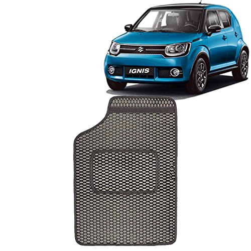 Image of Kingsway Dotted Design Car Floor Foot Mats Universal Fit for Maruti Suzuki Ignis, Model Year : 2016 Onwards, Water and Dustproof, Color Black, Set of 5 Pieces